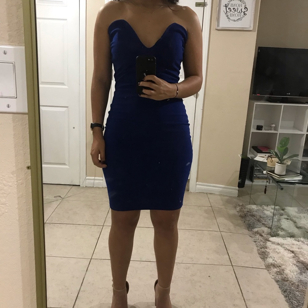 Strapless blue dress💙